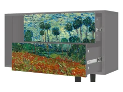 Mueble de TV - 170х69х48 cm - T1 - Poppy field by van Gogh, Cinza^ Móvel De Tv