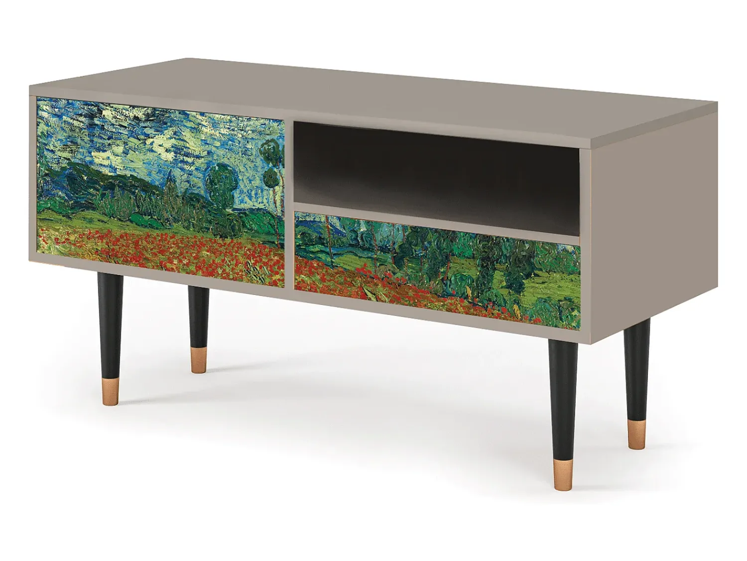 Clearance Mueble de TV - 115х59х48 cm - T3 - Poppy field by van Gogh, Areia Bege