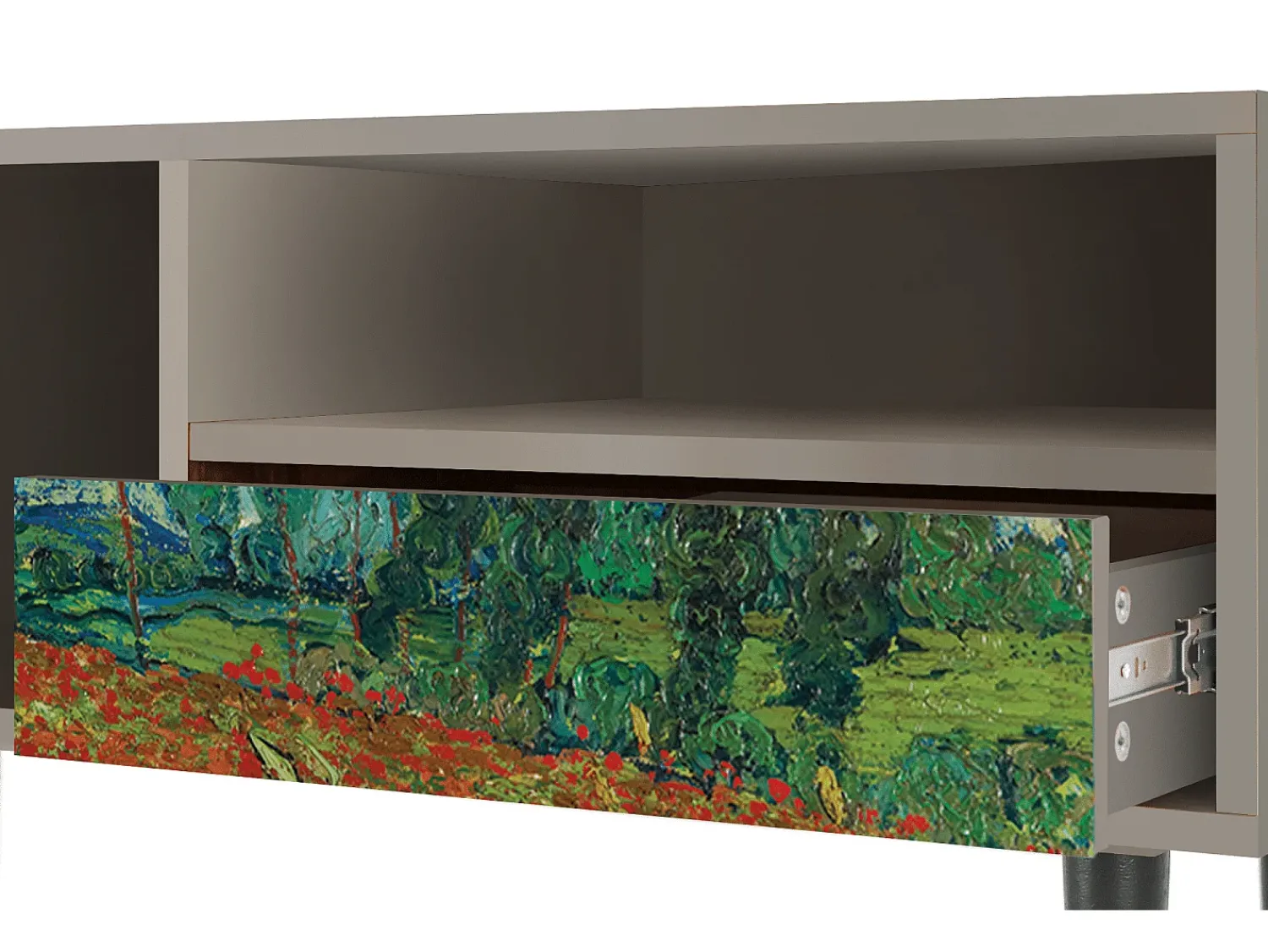 Clearance Mueble de TV - 115х59х48 cm - T3 - Poppy field by van Gogh, Areia Bege