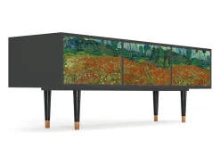 Best Mueble de TV - 170х59х48 cm - T4 - Poppy field by van Gogh, Antracite Cinza antracite