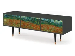 Best Mueble de TV - 170х59х48 cm - T4 - Poppy field by van Gogh, Antracite Cinza antracite