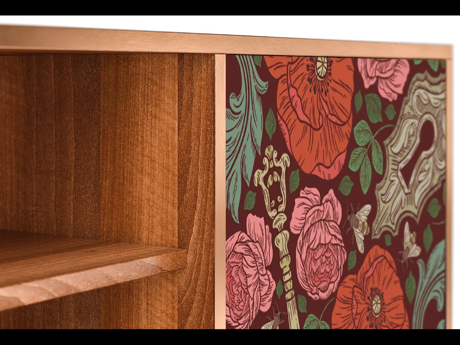 New Mueble de TV - 170х69х48 cm - T2 - Poppy Garden, Nogueira Castanho