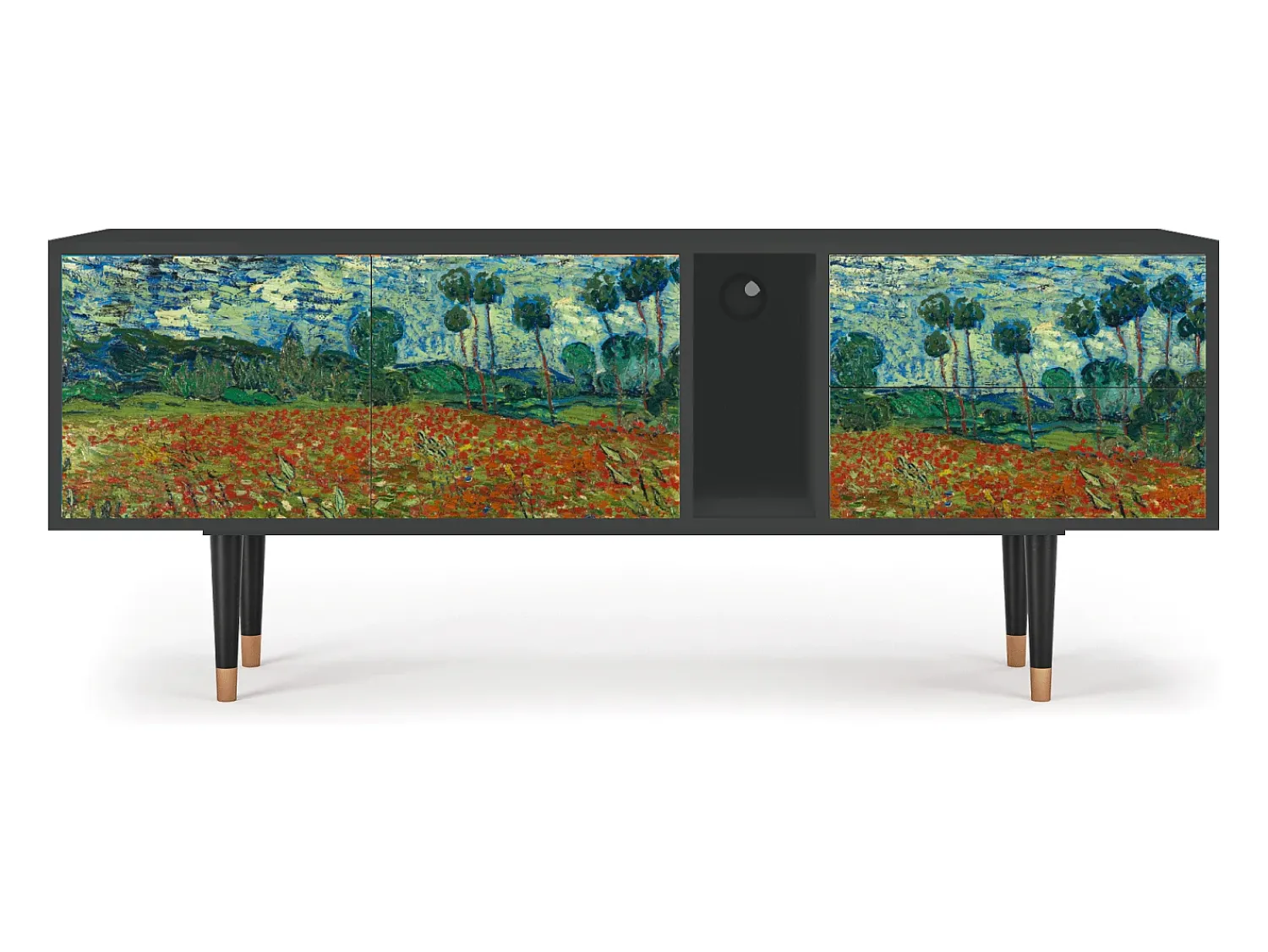 Mueble de TV - 170х69х48 cm - T1 - Poppy field by van Gogh, Antracite^ Móvel De Tv