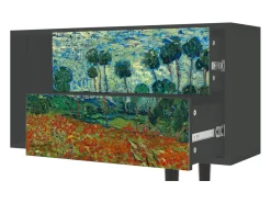 Mueble de TV - 170х69х48 cm - T1 - Poppy field by van Gogh, Antracite^ Móvel De Tv