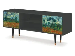 Clearance Mueble de TV - 170х69х48 cm - T2 - Poppy field by van Gogh, Antracite Cinza antracite