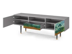 Móvel De Tv| Mueble de TV - 170х59х41 cm - T6 - Poppy field by van Gogh, Cinza Cinzento