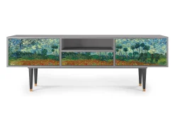 Móvel De Tv| Mueble de TV - 170х59х41 cm - T6 - Poppy field by van Gogh, Cinza Cinzento