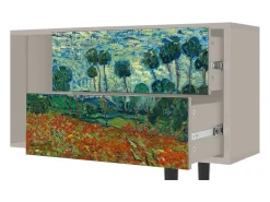 Móvel De Tv| Mueble de TV - 170х69х48 cm - T1 - Poppy field by van Gogh, Areia Bege