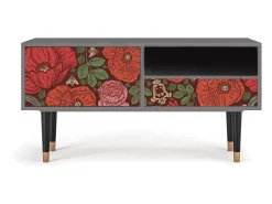 Móvel De Tv* Mueble de TV - 115х59х48 cm - T3 - Poppy Garden, Cinza Cinzento
