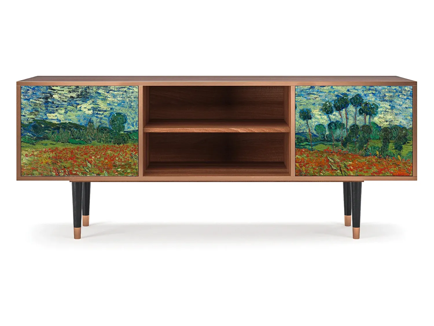 Mueble de TV - 170х69х48 cm - T2 - Poppy field by van Gogh, Nogueira^ Móvel De Tv
