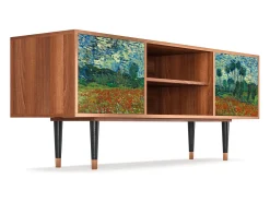 Mueble de TV - 170х69х48 cm - T2 - Poppy field by van Gogh, Nogueira^ Móvel De Tv