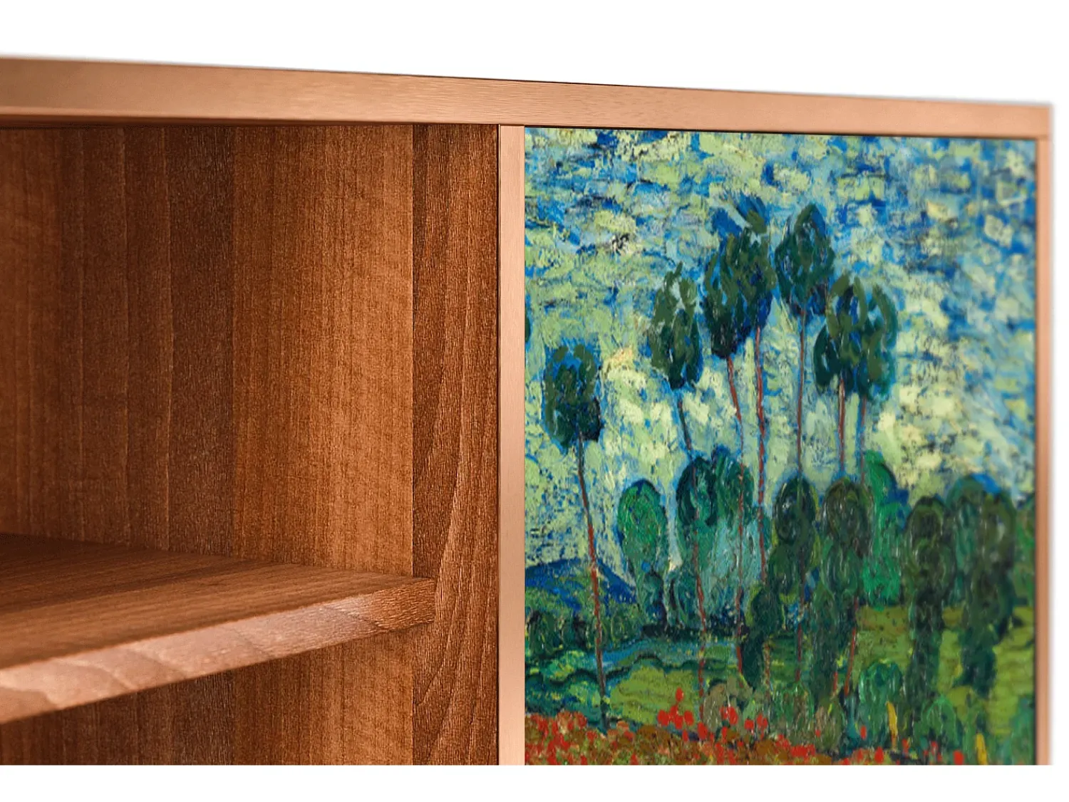 Mueble de TV - 170х69х48 cm - T2 - Poppy field by van Gogh, Nogueira^ Móvel De Tv