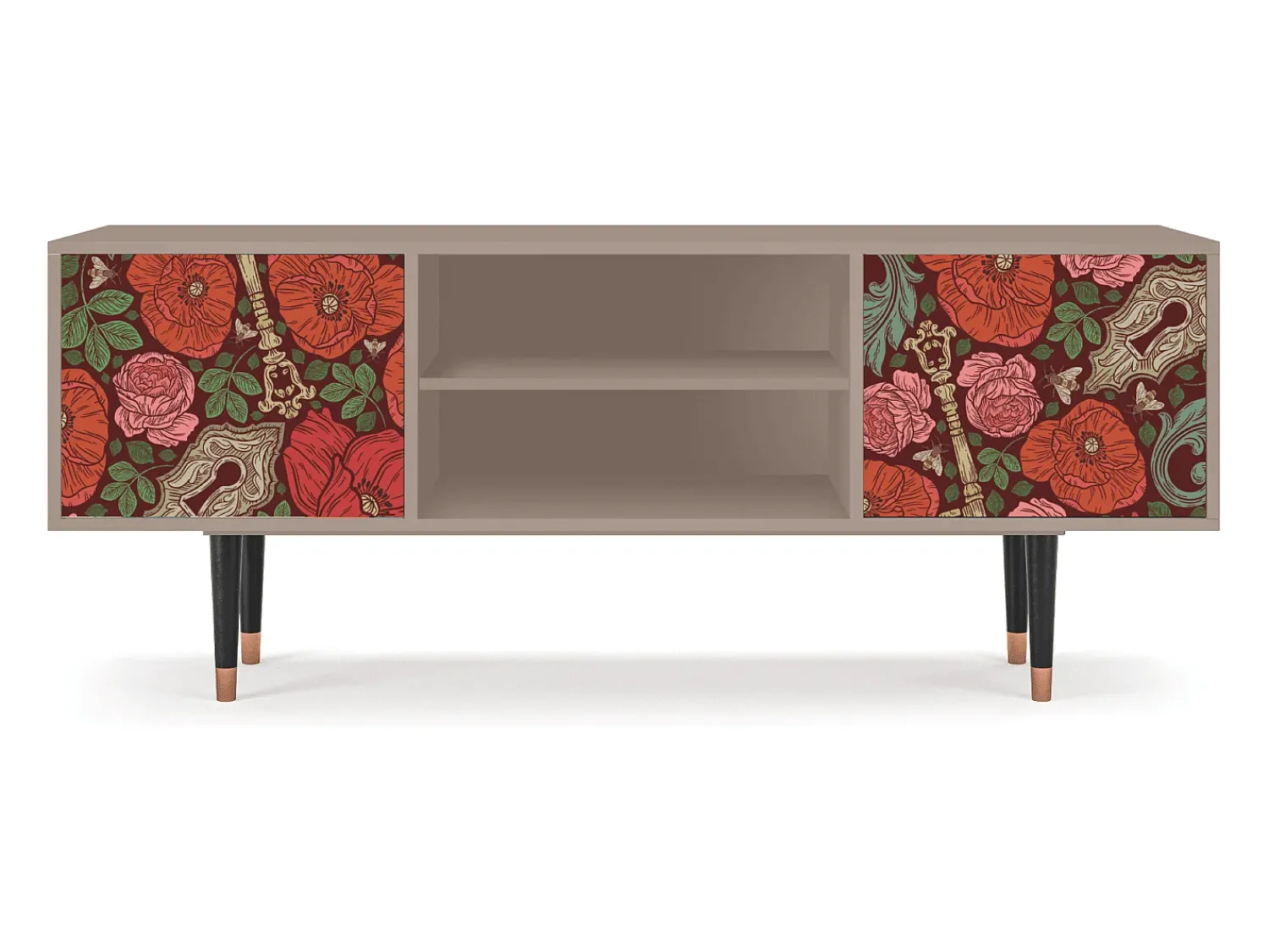 Móvel De Tv| Mueble de TV - 170х69х48 cm - T2 - Poppy Garden, Latte Bege
