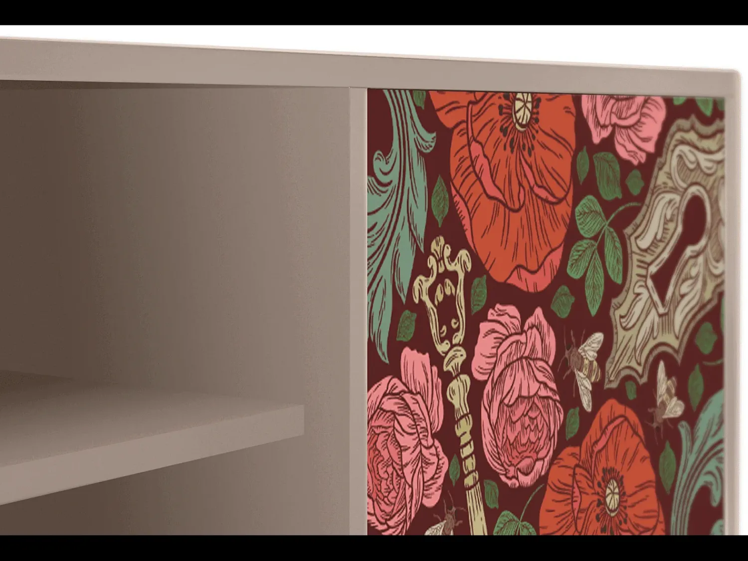 Móvel De Tv| Mueble de TV - 170х69х48 cm - T2 - Poppy Garden, Latte Bege