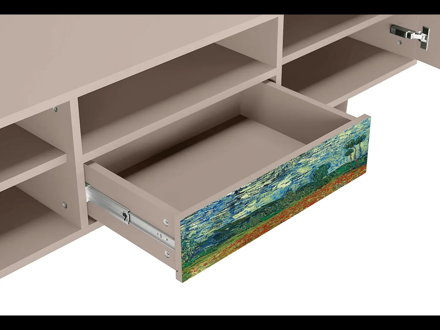 Móvel De Tv| Mueble de TV - 170х59х41 cm - T6 - Poppy field by van Gogh, Latte Bege