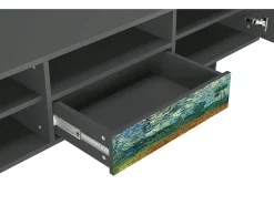 Móvel De Tv| Mueble de TV - 170х59х41 cm - T6 - Poppy field by van Gogh, Antracite Cinza antracite