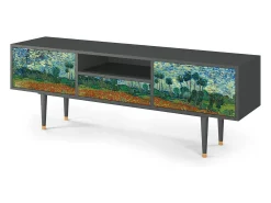 Móvel De Tv| Mueble de TV - 170х59х41 cm - T6 - Poppy field by van Gogh, Antracite Cinza antracite