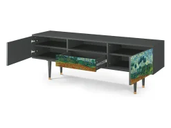 Móvel De Tv| Mueble de TV - 170х59х41 cm - T6 - Poppy field by van Gogh, Antracite Cinza antracite