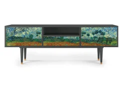Móvel De Tv| Mueble de TV - 170х59х41 cm - T6 - Poppy field by van Gogh, Antracite Cinza antracite