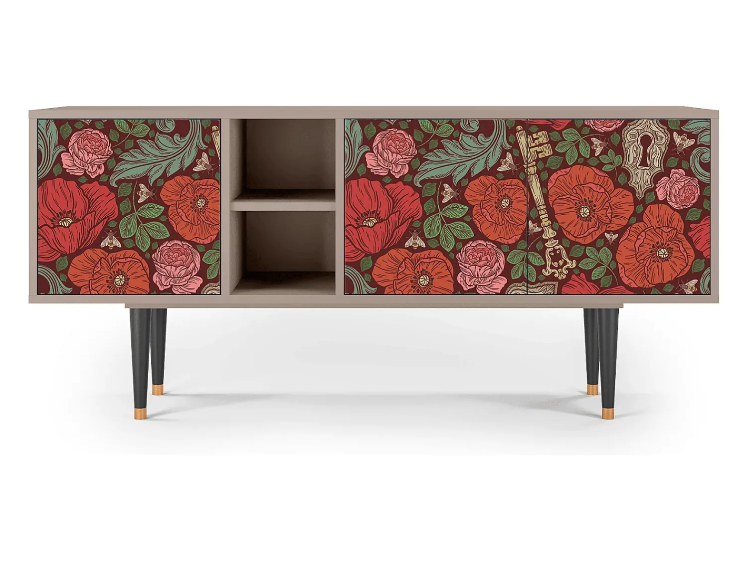 Outlet Mueble de TV - 150х69х41 cm - T5 - Poppy Garden, Latte Bege