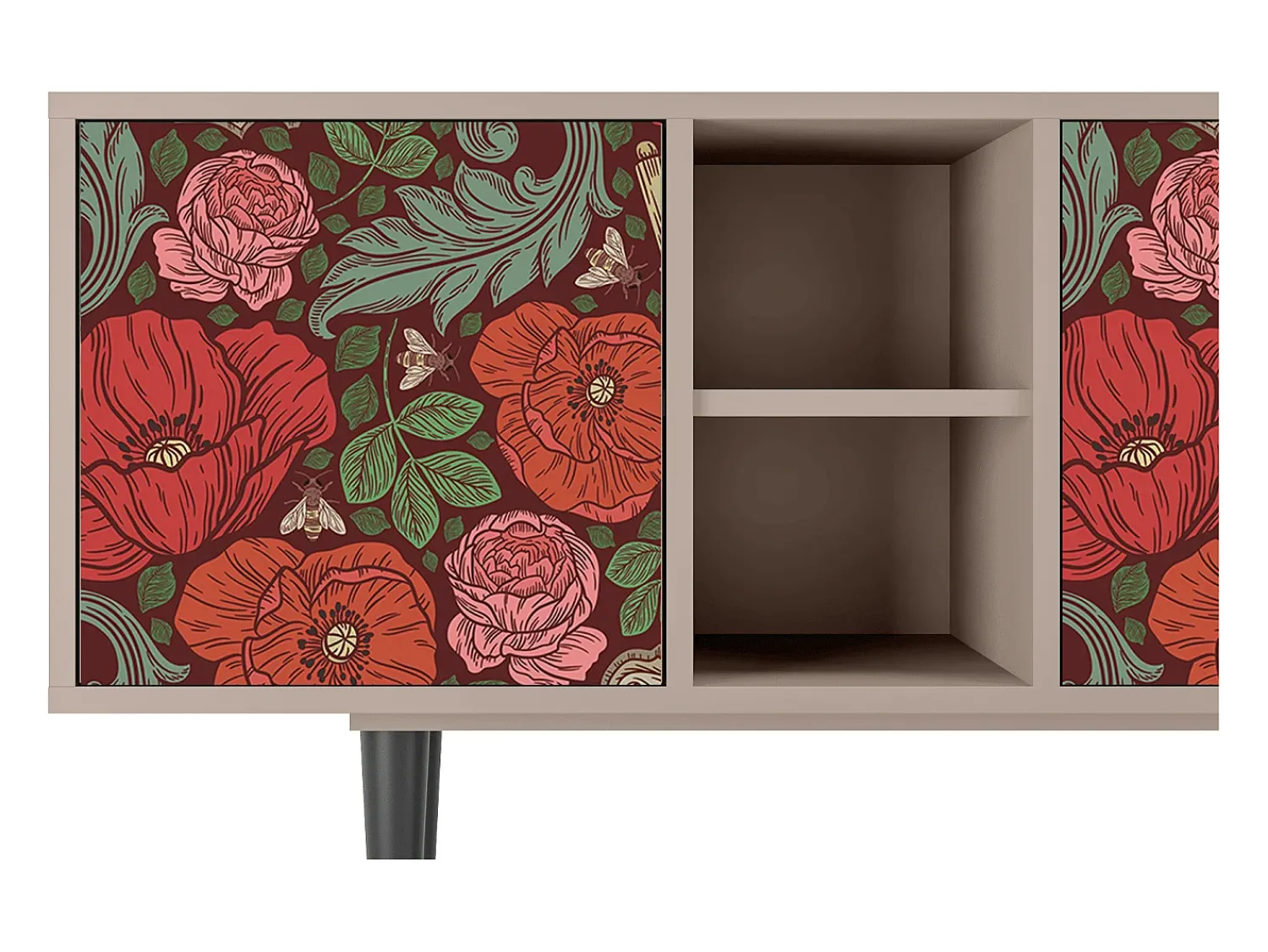 Outlet Mueble de TV - 150х69х41 cm - T5 - Poppy Garden, Latte Bege