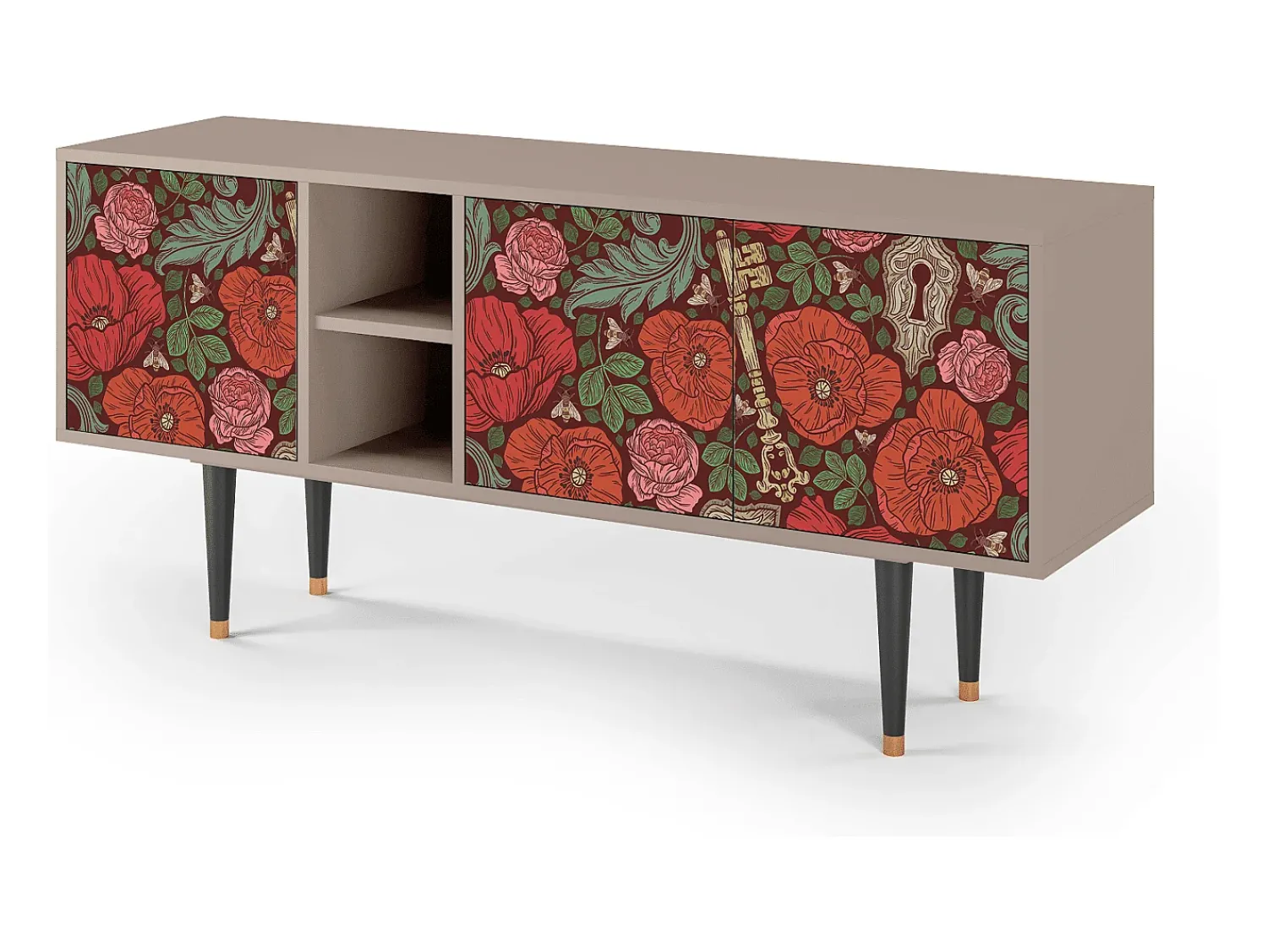Outlet Mueble de TV - 150х69х41 cm - T5 - Poppy Garden, Latte Bege