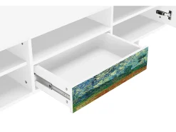 Móvel De Tv| Mueble de TV - 170х59х41 cm - T6 - Poppy field by van Gogh, Branco Bege