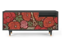 Móvel De Tv* Mueble de TV - 125х56х41 cm - T7 - Poppy Garden, Antracite Cinza antracite