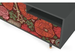 Móvel De Tv* Mueble de TV - 125х56х41 cm - T7 - Poppy Garden, Antracite Cinza antracite