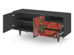 Móvel De Tv* Mueble de TV - 125х56х41 cm - T7 - Poppy Garden, Antracite Cinza antracite