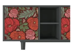 Móvel De Tv* Mueble de TV - 150х69х41 cm - T5 - Poppy Garden, Antracite Cinza antracite