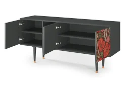 Móvel De Tv* Mueble de TV - 150х69х41 cm - T5 - Poppy Garden, Antracite Cinza antracite