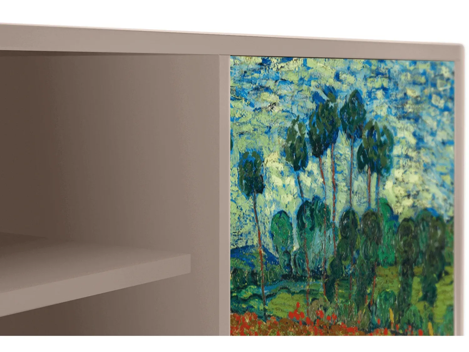 Móvel De Tv| Mueble de TV - 170х69х48 cm - T2 - Poppy field by van Gogh, Latte Bege