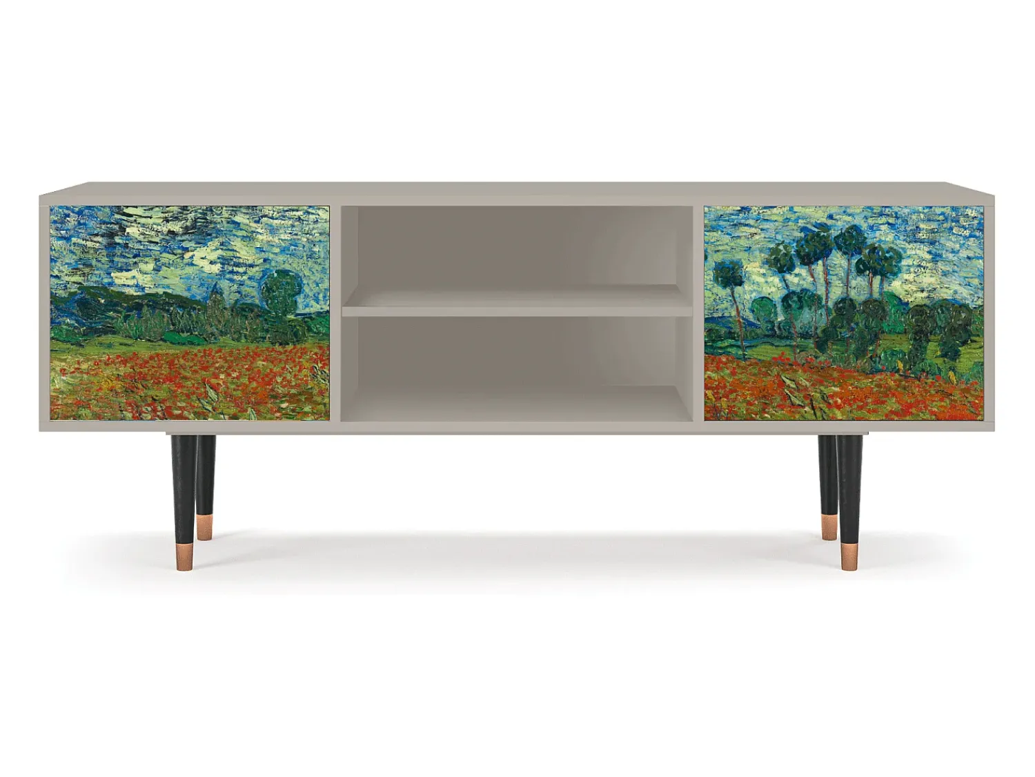 Móvel De Tv* Mueble de TV - 170х69х48 cm - T2 - Poppy field by van Gogh, Areia Bege