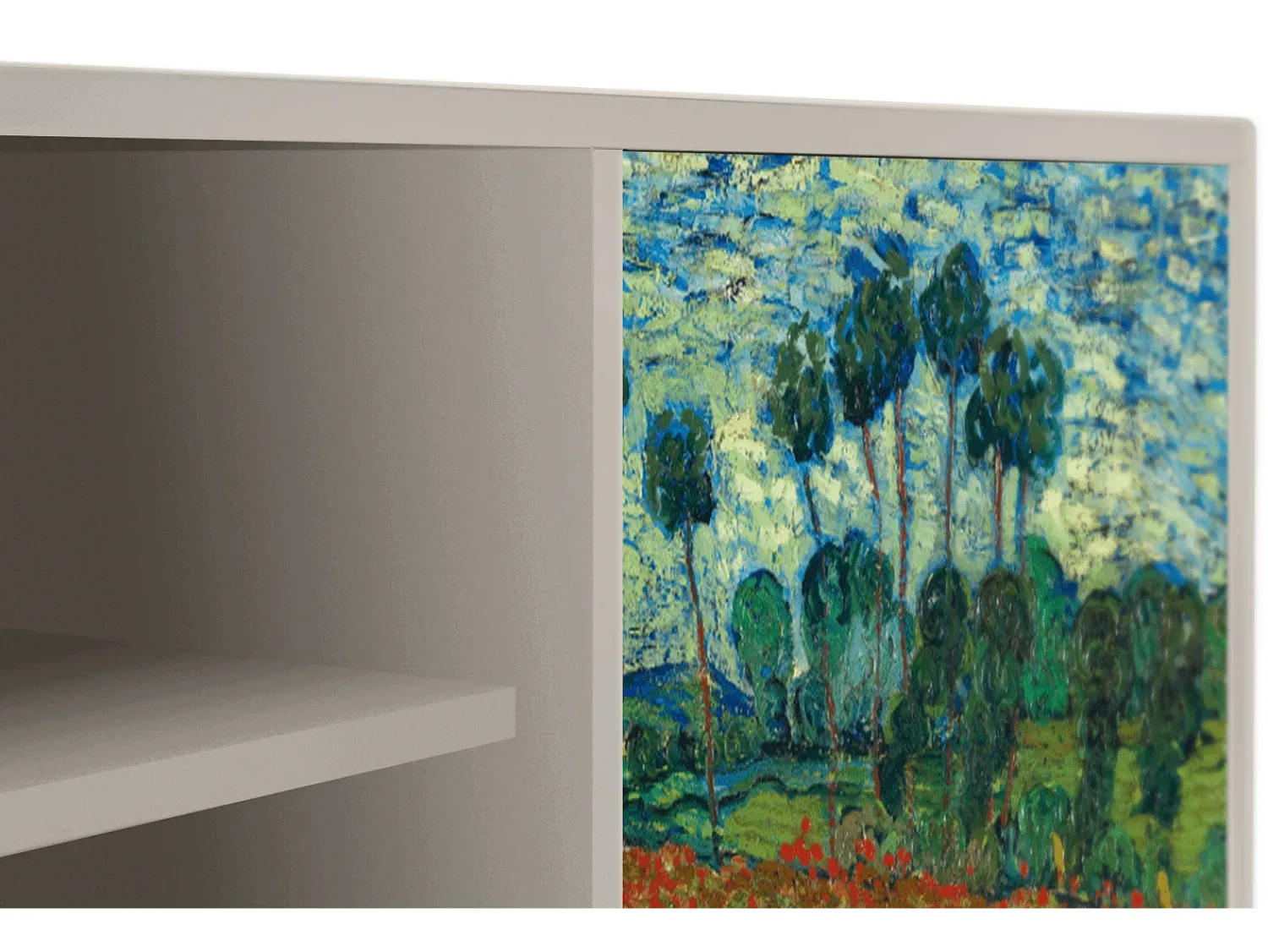 Móvel De Tv* Mueble de TV - 170х69х48 cm - T2 - Poppy field by van Gogh, Areia Bege