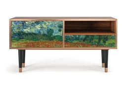 Móvel De Tv* Mueble de TV - 115х59х48 cm - T3 - Poppy field by van Gogh, Nogueira Castanho