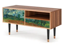 Móvel De Tv* Mueble de TV - 115х59х48 cm - T3 - Poppy field by van Gogh, Nogueira Castanho