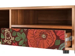 Móvel De Tv* Mueble de TV - 115х59х48 cm - T3 - Poppy Garden, Nogueira Castanho
