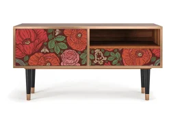 Móvel De Tv* Mueble de TV - 115х59х48 cm - T3 - Poppy Garden, Nogueira Castanho