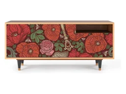 Móvel De Tv* Mueble de TV - 125х56х41 cm - T7 - Poppy Garden, Nogueira Castanho