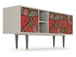 Móvel De Tv| Mueble de TV - 150х69х41 cm - T5 - Poppy Garden, Areia Bege