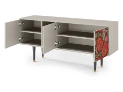 Móvel De Tv| Mueble de TV - 150х69х41 cm - T5 - Poppy Garden, Areia Bege