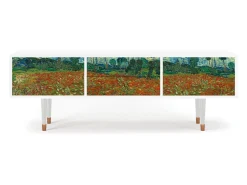 Online Mueble de TV - 170х59х48 cm - T4 - Poppy field by van Gogh, Branco Bege