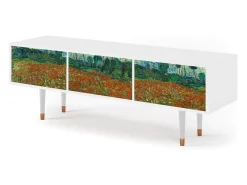 Online Mueble de TV - 170х59х48 cm - T4 - Poppy field by van Gogh, Branco Bege