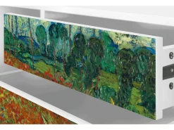 Online Mueble de TV - 170х59х48 cm - T4 - Poppy field by van Gogh, Branco Bege
