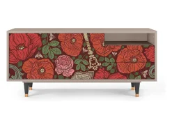 Móvel De Tv| Mueble de TV - 125х56х41 cm - T7 - Poppy Garden, Latte Bege