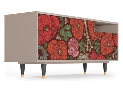 Móvel De Tv| Mueble de TV - 125х56х41 cm - T7 - Poppy Garden, Latte Bege