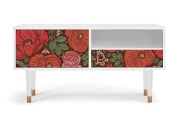 Móvel De Tv| Mueble de TV - 115х59х48 cm - T3 - Poppy Garden, Branco Bege