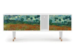 Móvel De Tv| Mueble de TV - 170х69х48 cm - T1 - Poppy field by van Gogh, Branco Bege