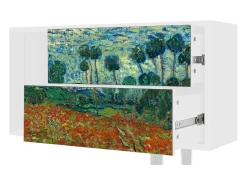 Móvel De Tv| Mueble de TV - 170х69х48 cm - T1 - Poppy field by van Gogh, Branco Bege